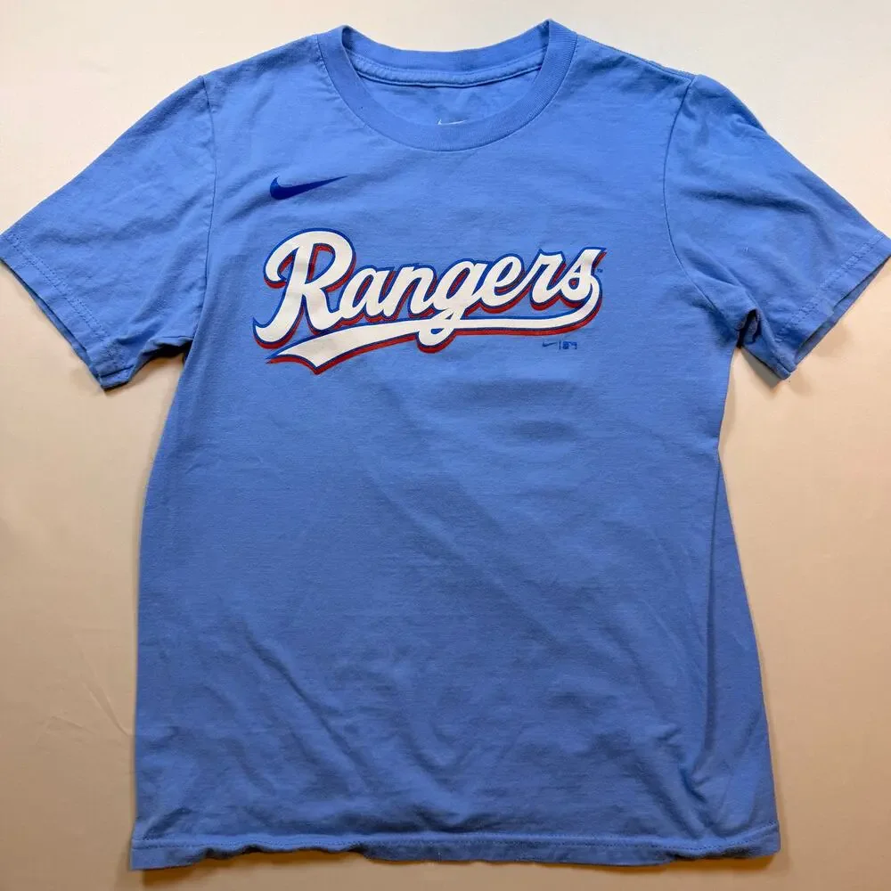 Nike Youth Texas Rangers Nick Solak #15 Name and Number Player T-Shirt - Blue